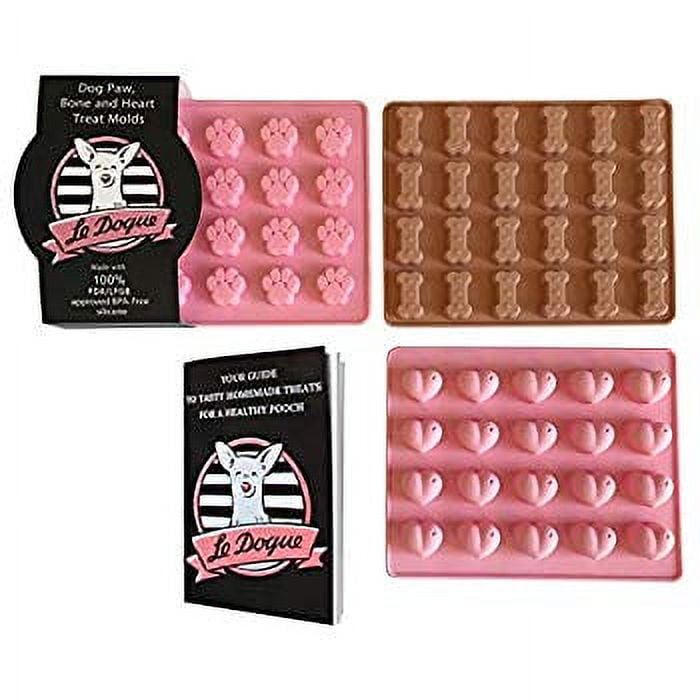 Westar 2-Pack Dog Treats Molds, 15-Cavity Dog Bone Shaped Silicone Mold Food-grade Dog Snacks Maker Ideal for Baking and Freezing Candy Chocolate Biscuits