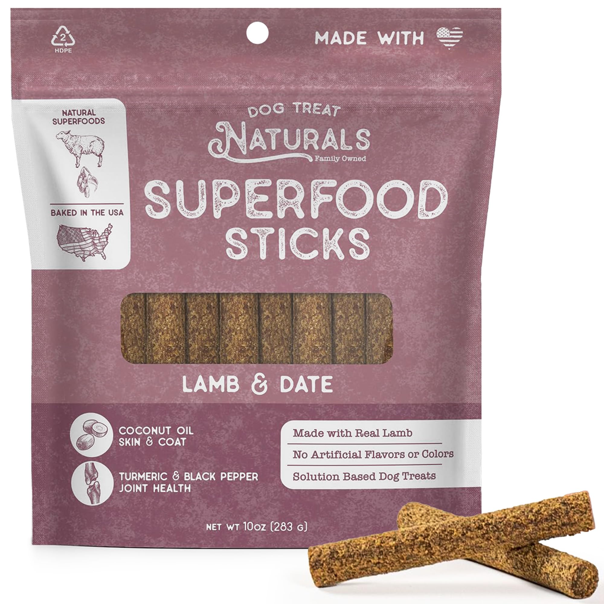 Dog Treat Naturals Lamb STF9 & Date Superfood Sticks for Dogs All