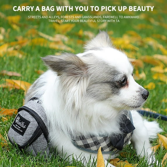 Dog Treat Pouch Bag,Dog Treat Bag with Built-In Poop Bag Dispenser,Outdoor Carrier Waste Zipper Pouch,Dog Training Bag for Travel Outdoor Training