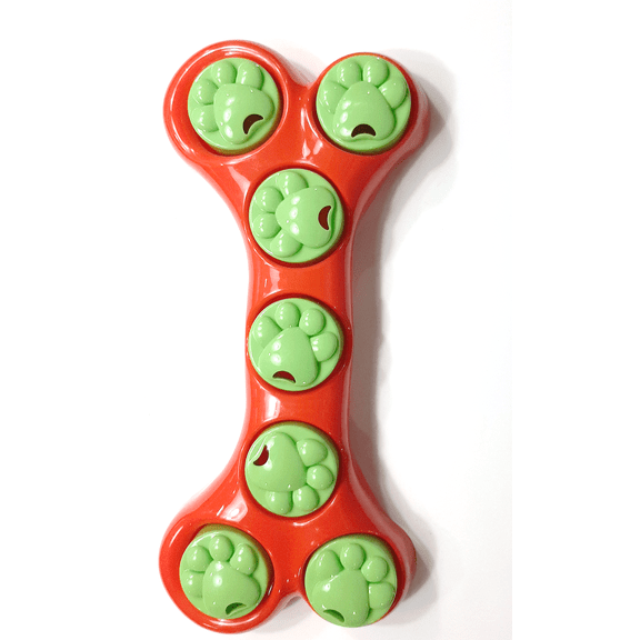 Dog Treat Puzzle Dog snack bone toy Red