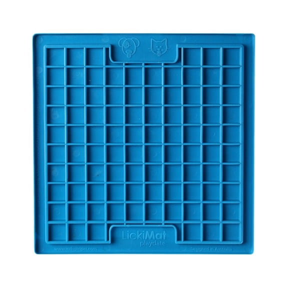 Dog Treat Puzzle Lick Mats Interactive Pet Separation Anxiety Soothing Calming (Blue Square)