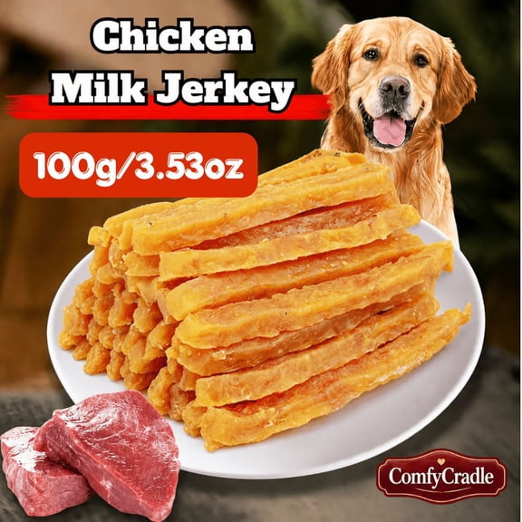 Dog Treats Chicken&Duck Milk Jerky - High Protein Healthy Snacks, Dental Chews, Training Rewards for Puppies, Kittens, Adult Dogs And Cats - Grain Free, Pet Nutrition Chewing Treats