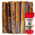 thumbnail image 1 of Dog Treats - Jumbo Bully Sticks for Large Dogs - Dog Dental Treats & Rawhide-Free Dog Chews - Protein, Vitamins & Minerals - USA Grass-Fed Beef Sticks - Bulk Bag - 6 or 12in, 1 of 8