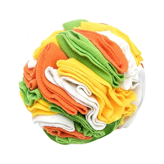 Dog Treats Training, Amuse Pet 20Cm Sniffing Ball, Brown M Size, Eco-Friendly Cloth & Bubble Rubber - Hide Treats For Dog Smell & Intelligence Training, Machine Washable, Safe