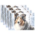 thumbnail image 1 of Dog Trees Snow 12×18 inch Placemats Heat Resistant Washable Foldable Rectangular Placemats Set Decoration Indoor Outdoor for Kitchen Dining Table 1PC, 1 of 8