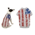 thumbnail image 1 of Dog Tshirts Patriotic Vintage American Flag Print USA Pup Blue Stars & Stripes (Large), 1 of 2