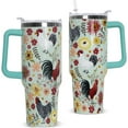 thumbnail image 1 of Dog Tumbler with Handle and Straw 40 oz Cute Puppy Cup Sketch Dogs Coffee Travel Mug Stainless Steel Insulated Water Bottle Dog Lovers Stuff Decor Gifts for Women, 1 of 6