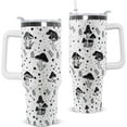 thumbnail image 1 of Dog Tumbler with Handle and Straw 40 oz Cute Puppy Cup Sketch Dogs Coffee Travel Mug Stainless Steel Insulated Water Bottle Dog Lovers Stuff Decor Gifts for Women, 1 of 6