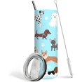 thumbnail image 1 of Dog Tumbler with Lid and Straw Dog Paw Print Coffee Animal Travel Mug 20oz Dog Stainless Steel Cup，Dog Lovers Gifts for Women, 1 of 4