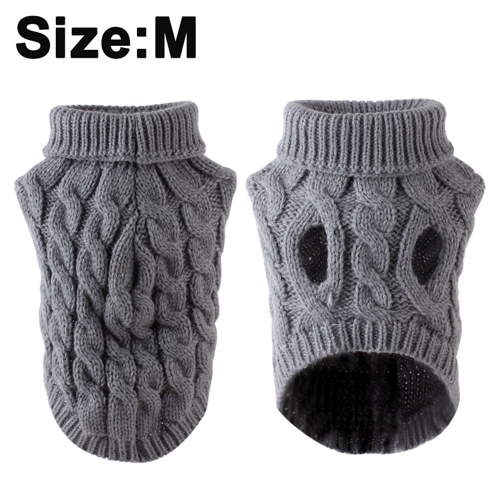 Dog Turtleneck Sweater Autumn Winter Knitted Pet Puppy Clothes Thick ...