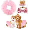 thumbnail image 1 of Dog Tutu Skirt Dog Cat Birthday Party Supplies,Cat Dogs Wedding Dresses with Bowtie and Dog Party Hats Princess Crown Hat Set,Sweet Gift for Small to Medium Dogs Cat, 1 of 6