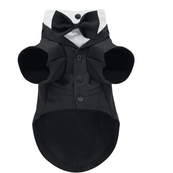 Dog Tuxedo, Formal Pet Clothes Shirt Costume for Wedding, Party & Daily Wear, Bow Tie Suit(Black White,M)