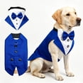 thumbnail image 1 of Dog Tuxedo Suit Formal Wedding Bandana Collar with Bow Tie,Adjustable Pet Costume Vest with Leash D-Ring for Party and Photoshoot,Size M, 1 of 4