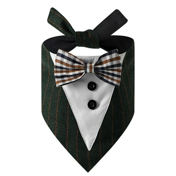 Dog Tuxedo for Large Dogs, Engagement Gift, Dog Wedding Attire with Bow Tie, Dog Tux Wedding Dress Costume Bandana, L-green-L