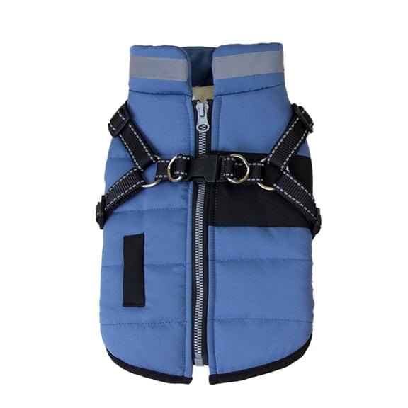 Dog Two Legged Coat for Outdoor Activity Warm Liners Coat Windproof Reflective Strap Jumpsuits Clothes for Small Dogs
