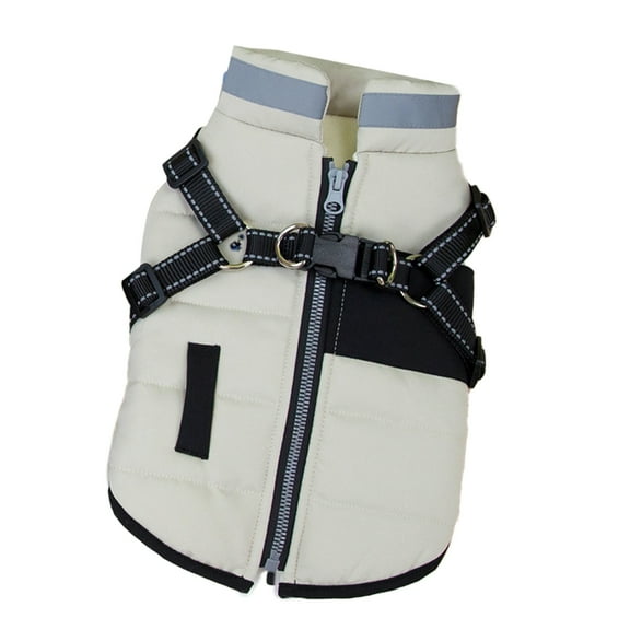 Dog Two Legged Coat for Outdoor Activity Warm Liners Coat Windproof Reflective Strap Jumpsuits Clothes for Small Dogs