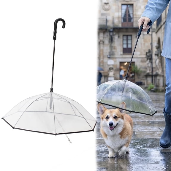 Dog Umbrella Harness, Transparent Rain Canopy for Small Breeds, Waterproof Raincoat with Adjustable Leash, Clear Cover for Rainy Walks