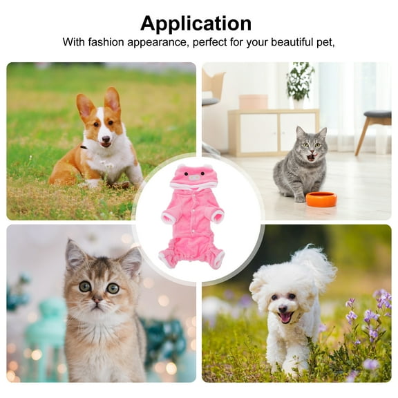 Dog Uniform,Funny Pet Dog Cat Clothes for Halloween Christmas Dress Up Cosplay Pink Pig - Size L