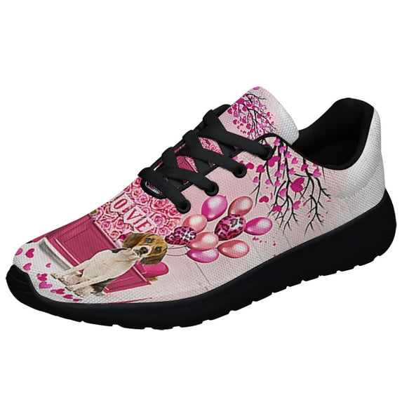 Dog Valentine Beagle Dog Shoes Sneakers Black Size 8