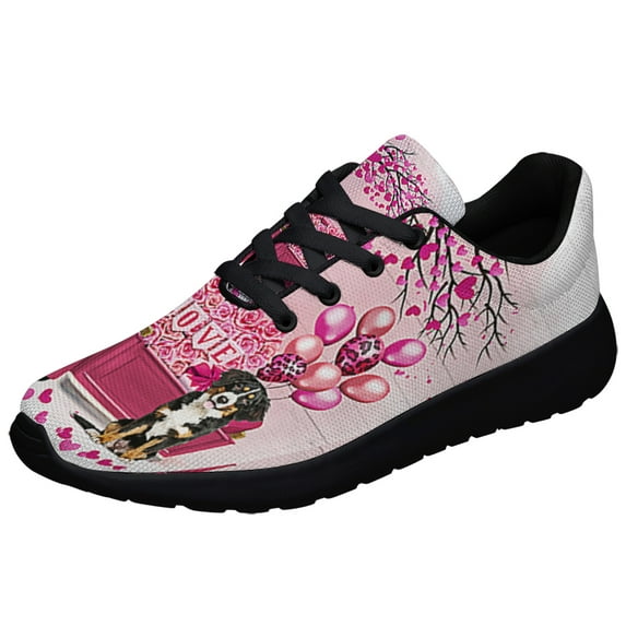 Dog Valentine Bernese Mountain Shoes Sneakers Black Size 12