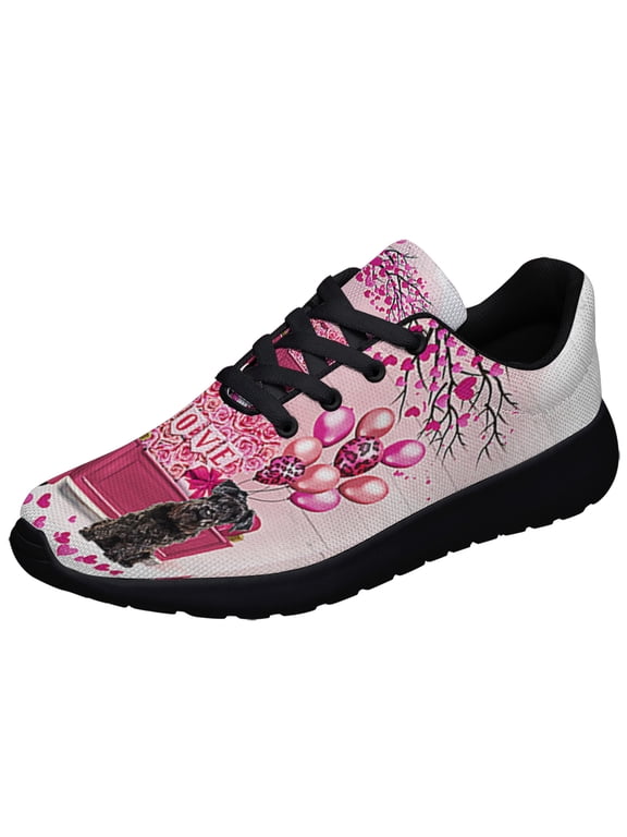 Dog Valentine Miniature Schnauzer Shoes Sneakers Black Size 3.5