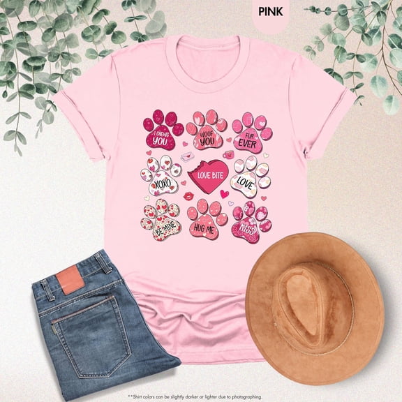 Dog Valentine Shirt, Paw Heart Shirt, Valentines Day Dog Lover Gift, Valentine Dog Shirt, Dog Owner Tee, Dog Mom Valentines Gift, Dog Paw All Size S-5Xl