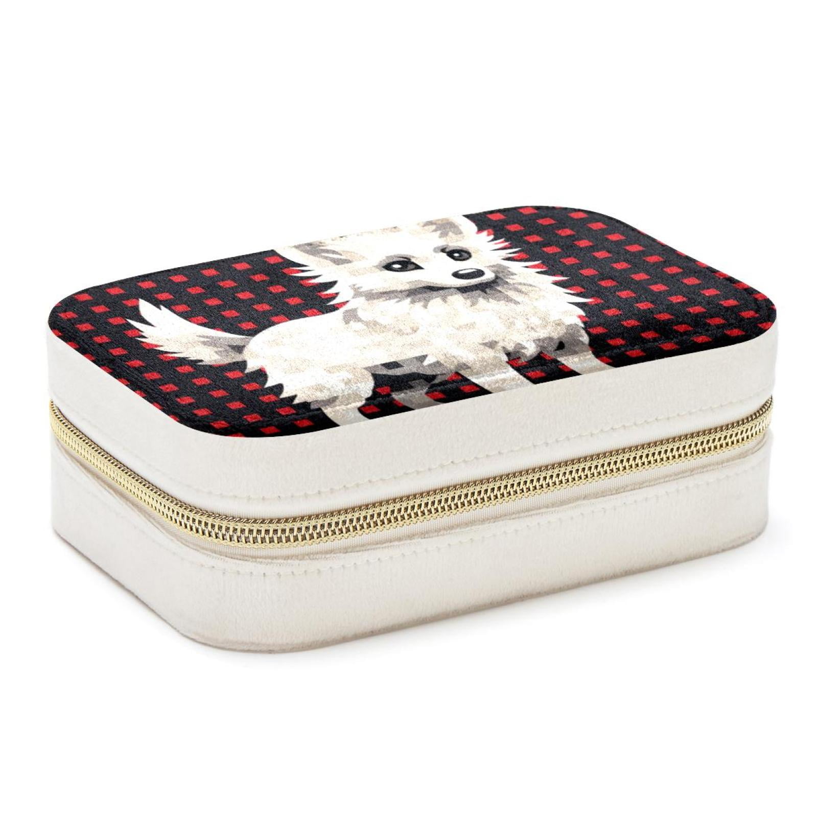 Dog Velvet Portable Decorative Box with Removable Compartment - Storage ...