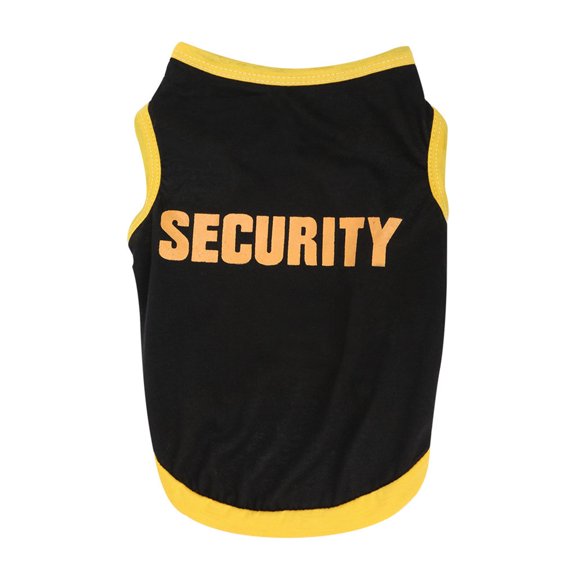 Dog Vest New Pet Spring And Summer Breathable Security Print Vest Dog Cat Clothing Black M