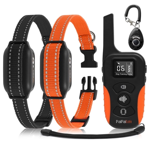 Dog Vibration Collar with Controller for 2 Dogs,No Shock Dog Training Collar with Remote,Strong Vibrating Dog Collar for Dogs 5-120lbs,Beep and Vibrate Only,9 Types,3300ft Range,No Prongs