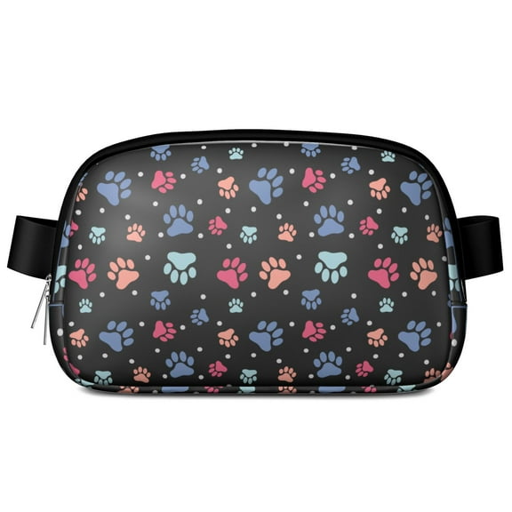 Dog Walking Accessory - Fashion Fanny Pack for Pet Lovers with Paw Prints, 8x2x5.5 Compact Waist Bag