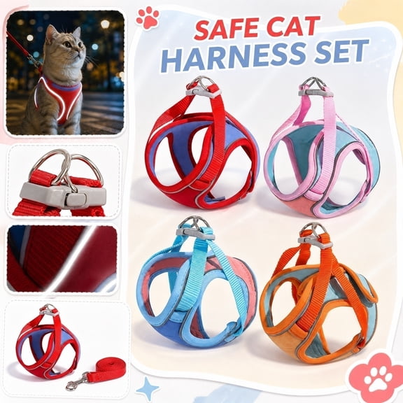 Dog Walking Harness, No Pull Dog Harness for Small Dogs, Reflective Dog Harness, Adjustable Dog Harness, Soft Padded Step-In Design with Secure Metal D-Ring for Daily Outdoor