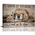 thumbnail image 1 of Dog Wall Art Give It To God and Go To Sleep Pictures Dog Wall Decor Christian Bible Verse Painting Canvas Prints Modern Artwork Framed Home Decor for Bedroom Living Room 16"x12", 1 of 6