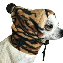 Dog Warm Hat Solid Color Pet Hat with Small Pompom Dog Hat with Drawstring Adjustment Winter Leopard Print Pet Headgear