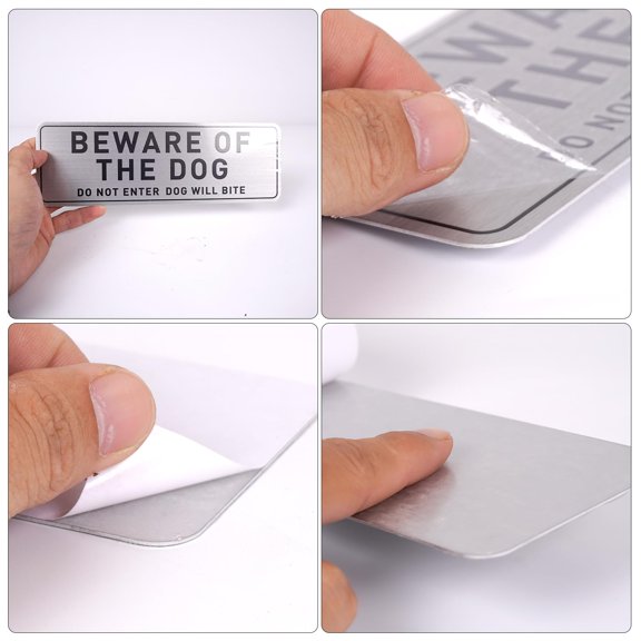 Dog Warning Sign 2 Pack 9x3 Inches Aluminum Security Alert Sign