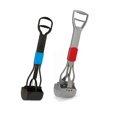 thumbnail image 1 of Dog Waste Folding Pet Poop Scoop Easy Spring Action Clean Up Plastic Lightweight (Set of Both Scoops), 1 of 10