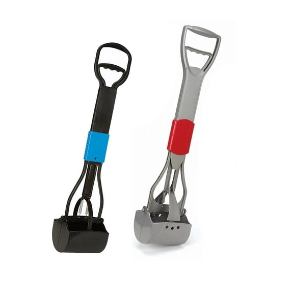 Dog Waste Folding Pet Poop Scoop Easy Spring Action Clean Up Plastic Lightweight (Set of Both Scoops)