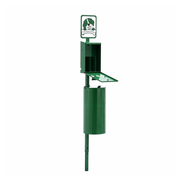 Dog Waste Station, 11.5 Gallon Outdoor Poop Bin, with Bags & Liners