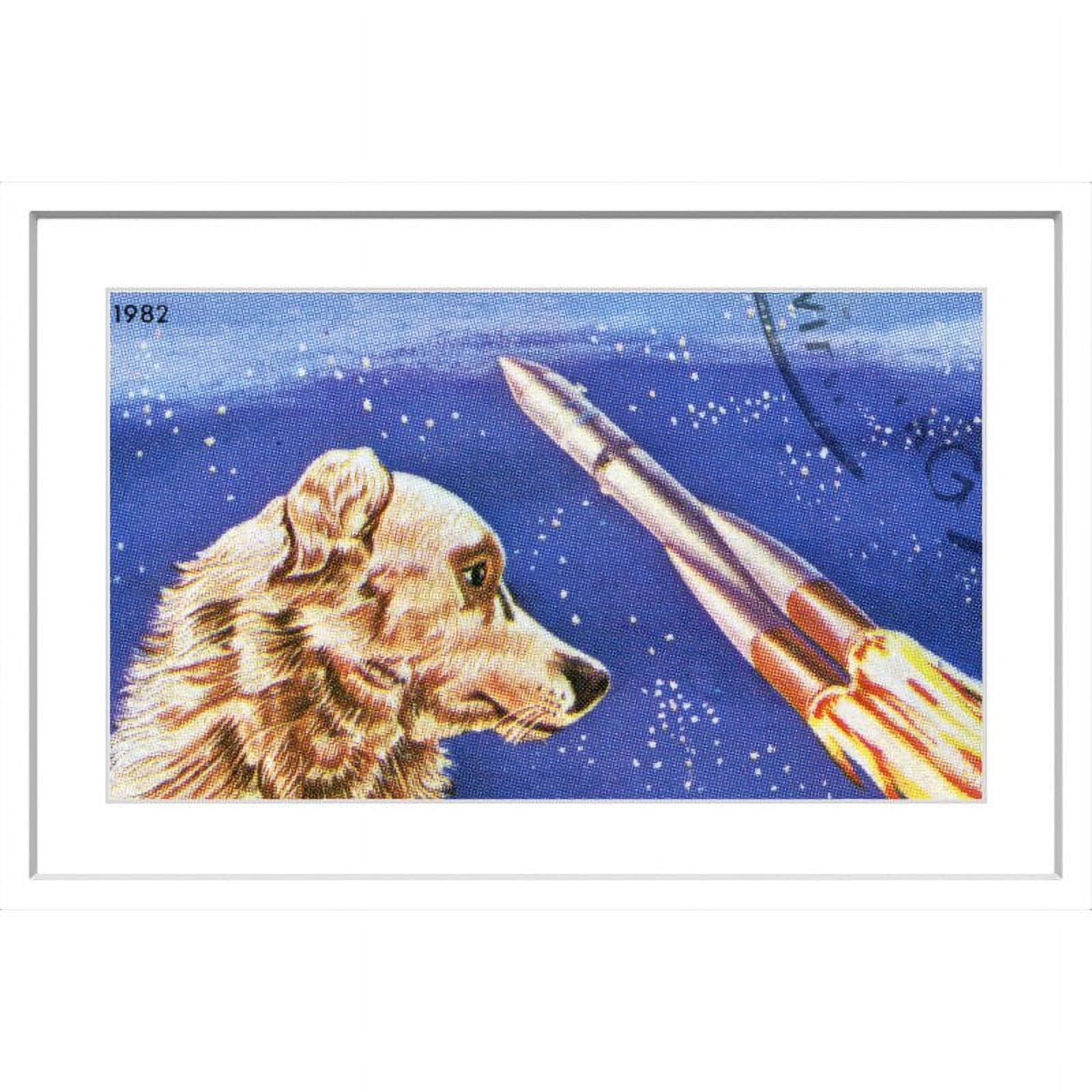 "Dog Watches Takeoff" Framed Painting Print