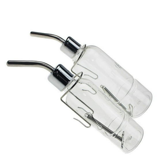 Dog Water Bottle for Crate - No Drip Dog Water Bottle, Hanging Cat Water Feeder, Leak-Proof Pet Water Bottl for Cage & Kennel  - 2 Pack - Large +Small