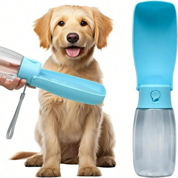 Dog Water Bottle, Leak Proof Portable Puppy Water Dispenser, Travel Puppy Water Bowl, Foldable Transparent Dog Water Bottle for Pets Outdoor Walking, Hiking, Travel, Food Grade Plastic -