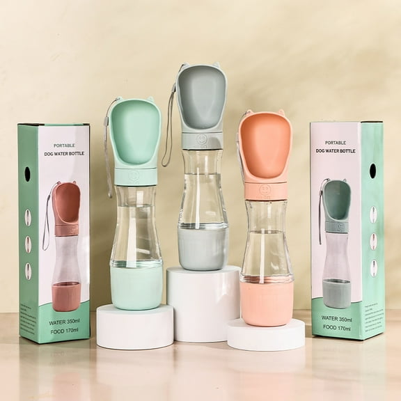 Dog Water Bottle, Leak Proof Portable Puppy Water Dispenser with Drinking Feeder for Pets Outdoor Walking, Hiking, Travel, Food Grade Plastic