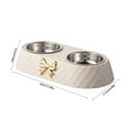 thumbnail image 1 of Dog Water Bowl Double Pet Bowl Stainless Steel Food And Water Bowl, Suitable for Dogs And Cats, with Bow Decoration Bracket And Anti Slip Pad, Suitable for Feeding Small And Medium-Sized Pets, 1 of 7