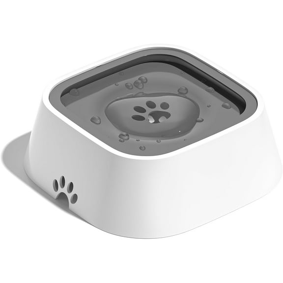 Dog Water Bowl No-Spill: 35oz/1L Cat Water Bowl Portable Dog Bowl with Eco-Friendly Material Slow Water Feeder Dispenser Vehicle Carried Water Bowl for Dogs, Cats, Pets & Outdoor Travel