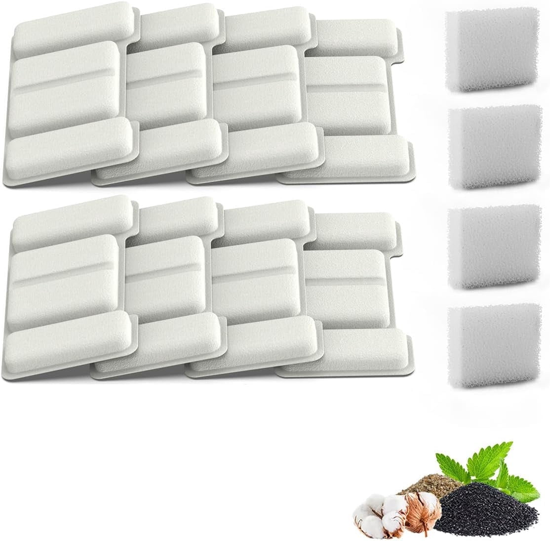 Dog Water Bowl/fountain Filters (8 Filters + 4 Sponges)