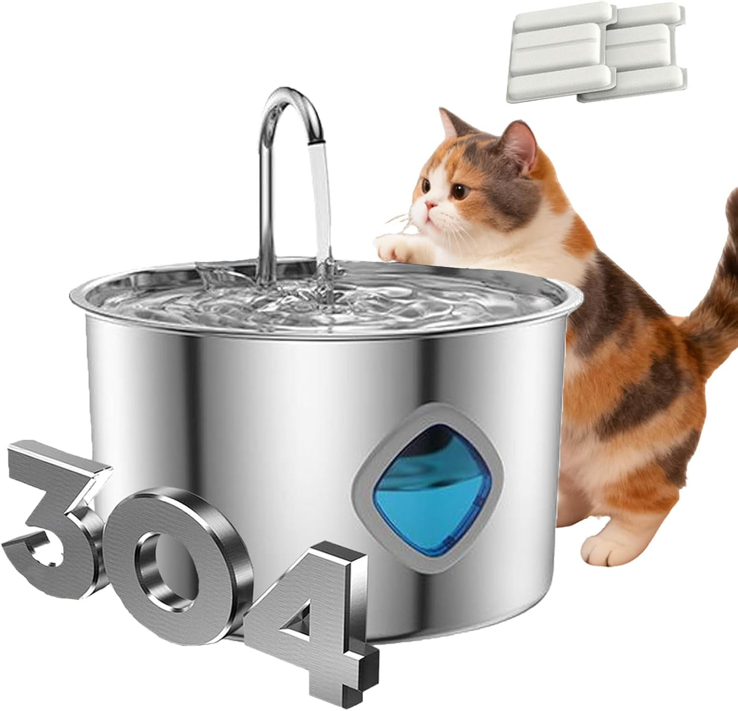 Dog Water Fountain, 3.2L Stainless Steel Pet Drinking Bowl with Quad Filtration and Multi-Layer Water Path for Quiet Continuous Flow in Multi-Pet Homes