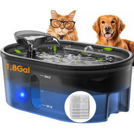 WOPET Large Drinking Bowl Feeder Automatic Water Dispenser for Cats and Dogs 205oz 1.6GAL 6L Brown Walmart