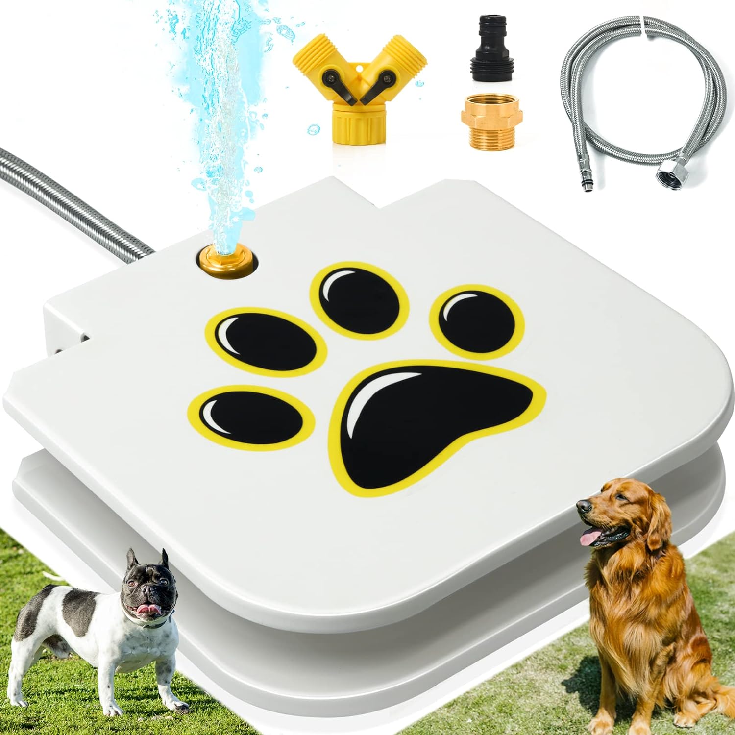 Dog Water Fountain Outdoor Drinking Water Toy for Large Dogs, Paw ...
