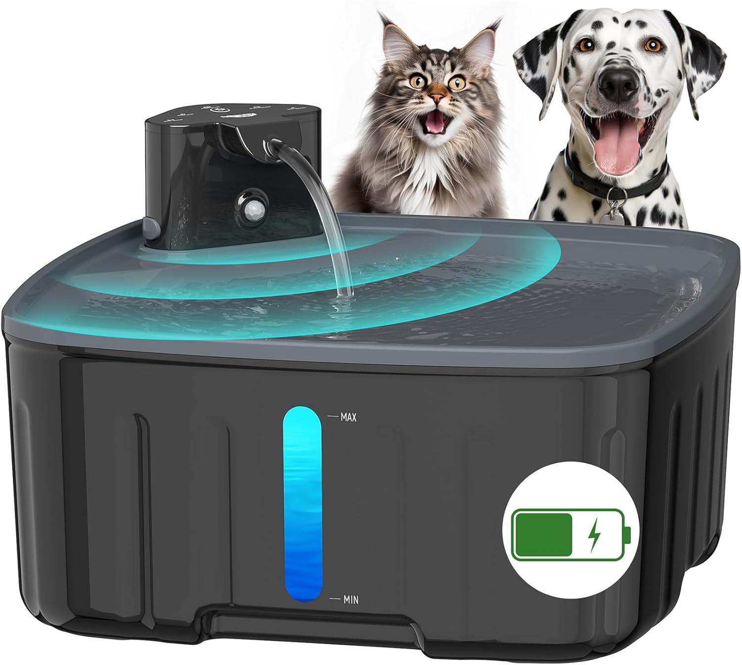 Dog Water Fountain Wireless,2.1GAL/8L Large Dog Water Fountain Battery
