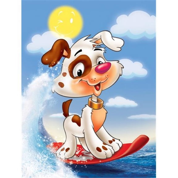 Dog Water Skiing Flag Garden Size