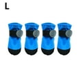thumbnail image 1 of Dog Waterproof Boots Blue Reflective, Winter Snow Shoes 4 Pack 1.7x2.0 Inch, Anti Rubber Traction, Medium Breeds Walking, Cocker Spaniel Shiba Inu Gear, Rain Protection, Salt Guard Safety, 1 of 8